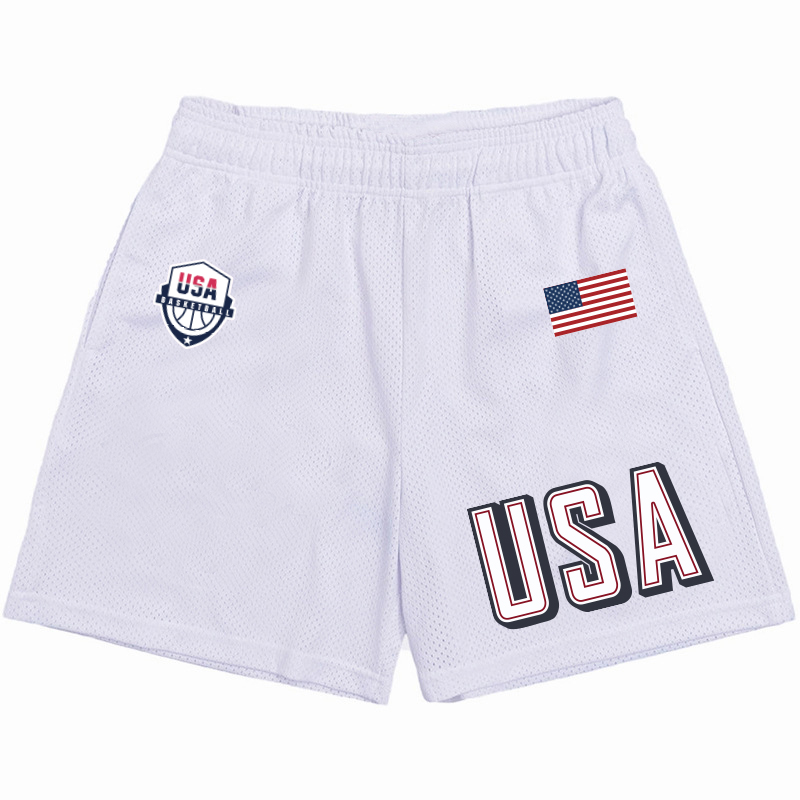 Men 2024 USA basketball shorts white style 2